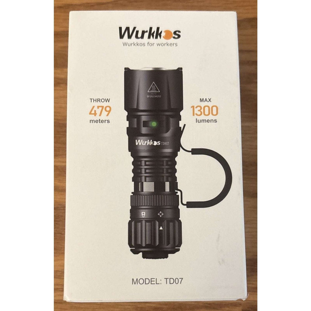 Wurkkos TD07 Led Torch Rechargeable 1300lm Waterproof Tactical Flashlight Olive