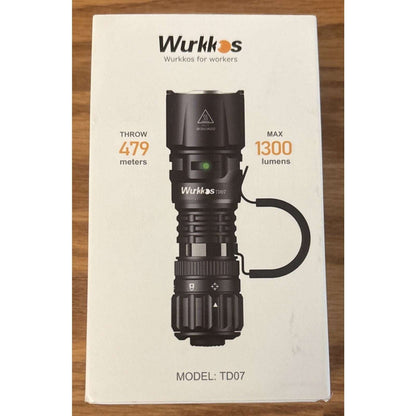 Wurkkos TD07 Led Torch Rechargeable 1300lm Waterproof Tactical Flashlight Olive