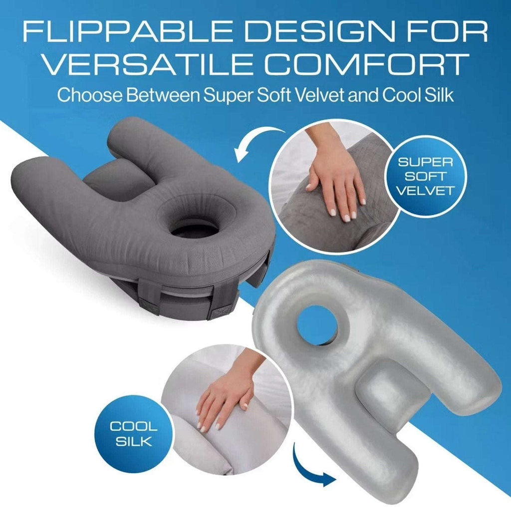 Kolbs Face Down Pillow After Eye Surgery or Massage Pillow 2-Sided Velvet & Silk