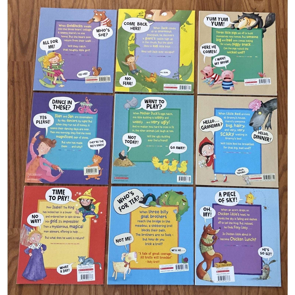 9 Fairy Tales Books Scholastic 3 Little Pigs, Little Red Riding Hood, Goldilocks