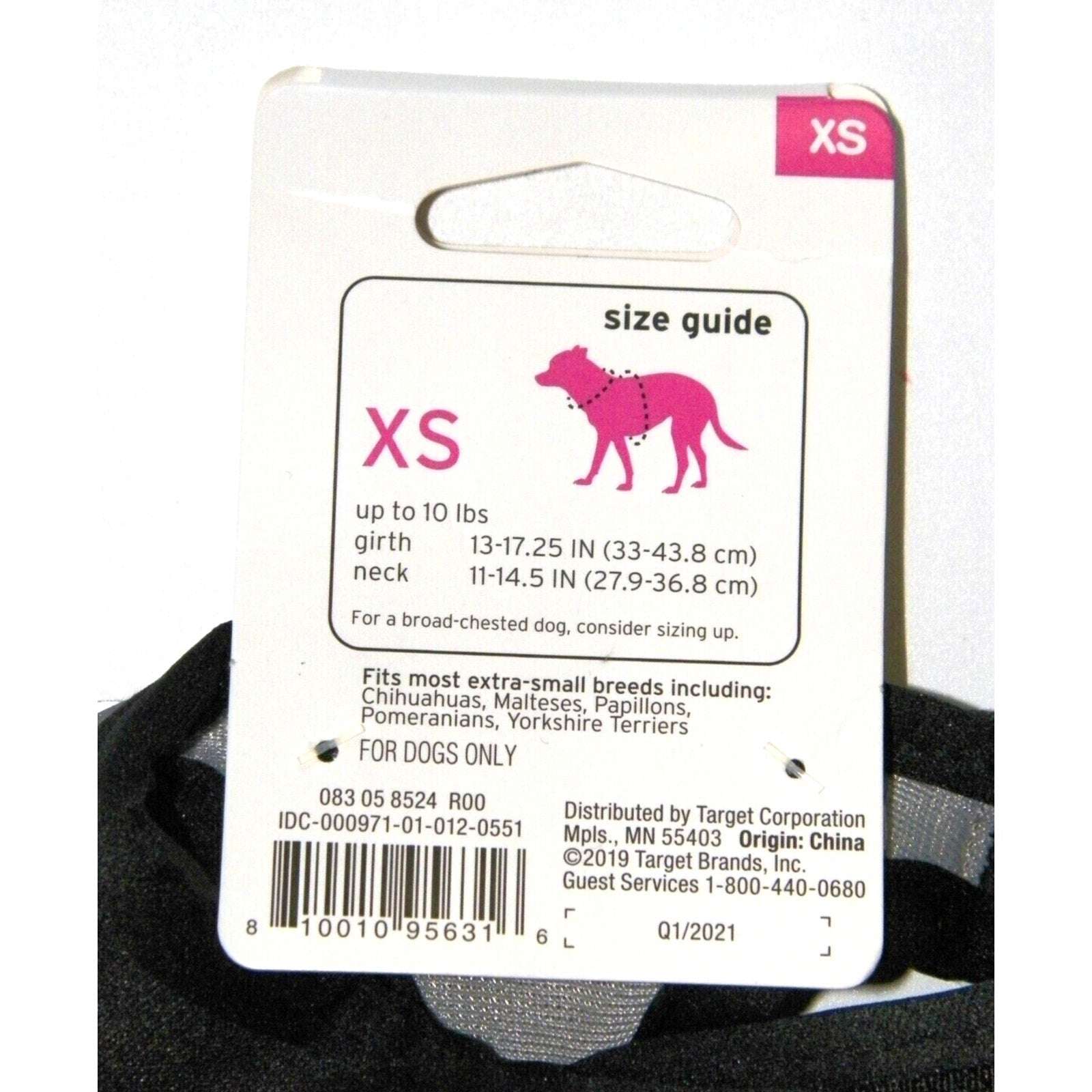 Boots & Barkley Dog Harness Reflective Adjustable Comfort Wrap Size XS