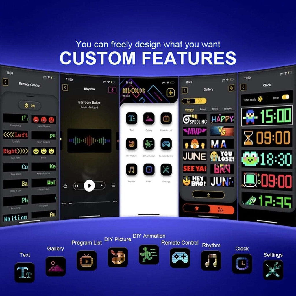 LED Matrix Pixel Panel Scrolling Bright Advertising LED Signs Flexible USB 5V