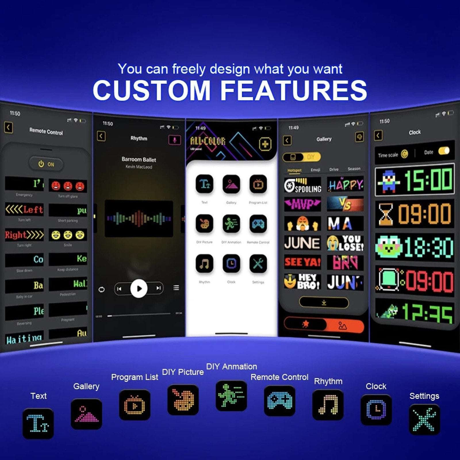 LED Matrix Pixel Panel Scrolling Bright Advertising LED Signs Flexible USB 5V