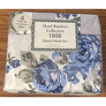 Hotel Bamboo Collection 1800 6-Piece Queen Sheet Set Deep Pocket Blue Floral