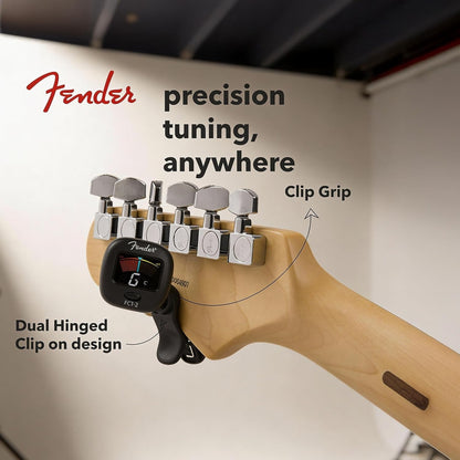 NEW Fender FCT-2 Clip-on Guitar Tuner LCD Display Vibration Sensor Dual-hinge