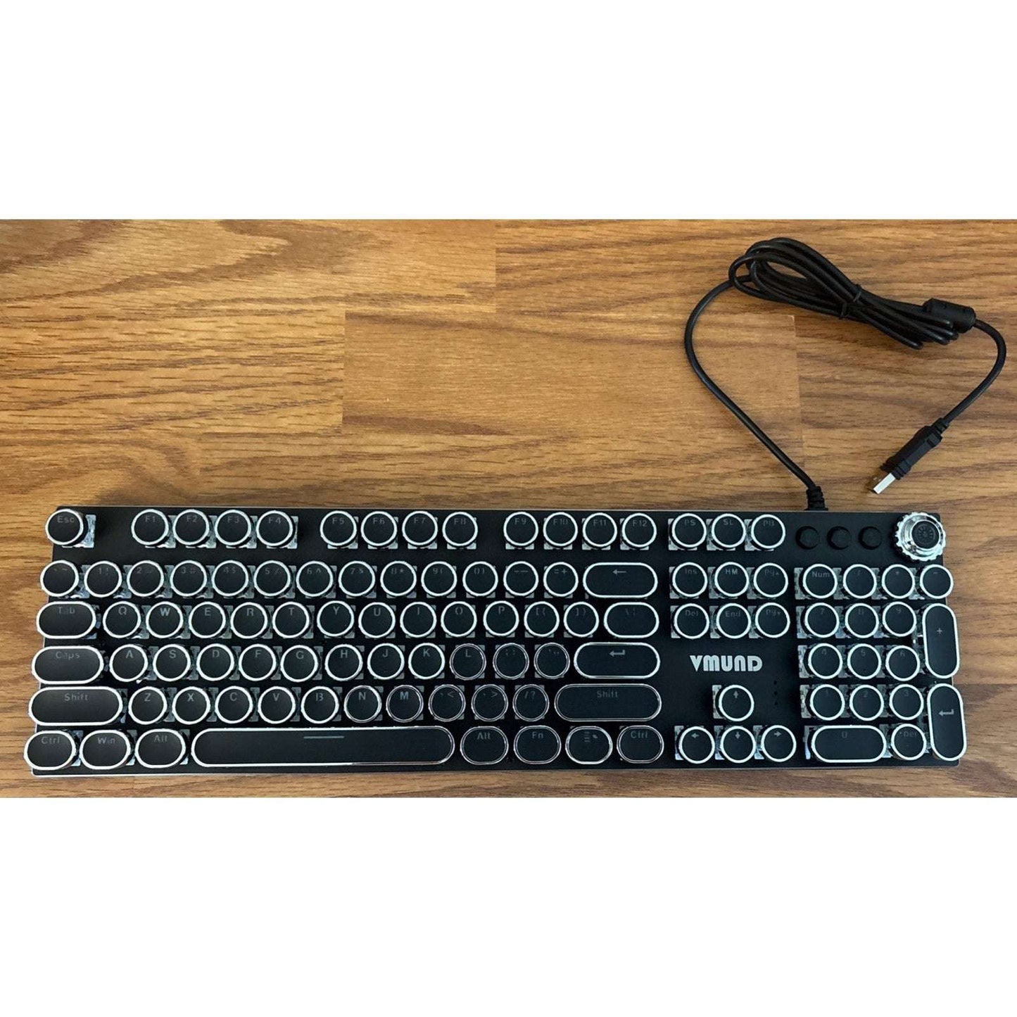 Retro Typewriter Mechanical Gaming Keyboard Mouse Set RGB Backlit 108 Keys Anti-