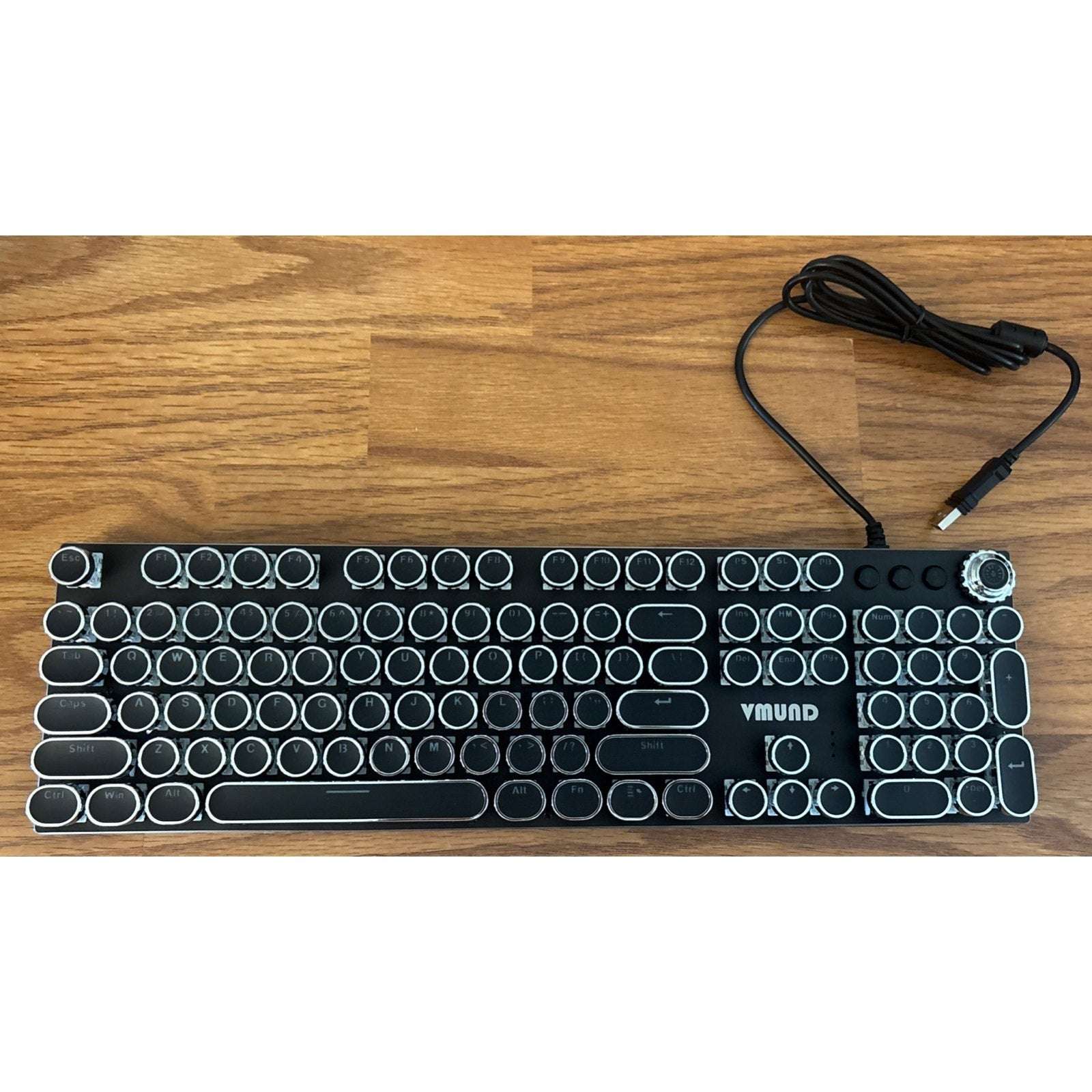 Retro Typewriter Mechanical Gaming Keyboard Mouse Set RGB Backlit 108 Keys Anti-