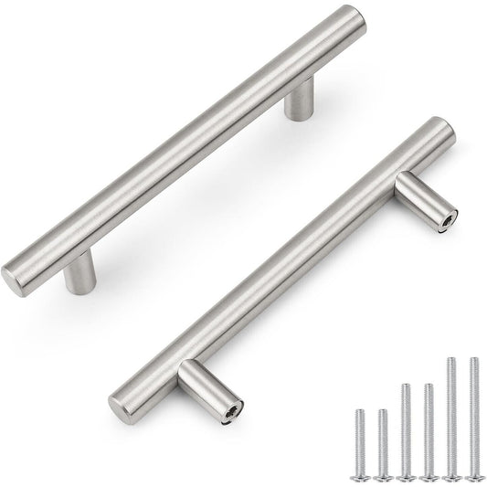 5Pk Probrico PD201HSS96 Cabinet Pulls 6" X 3-3/4" Hole Centers Brushed Nickel