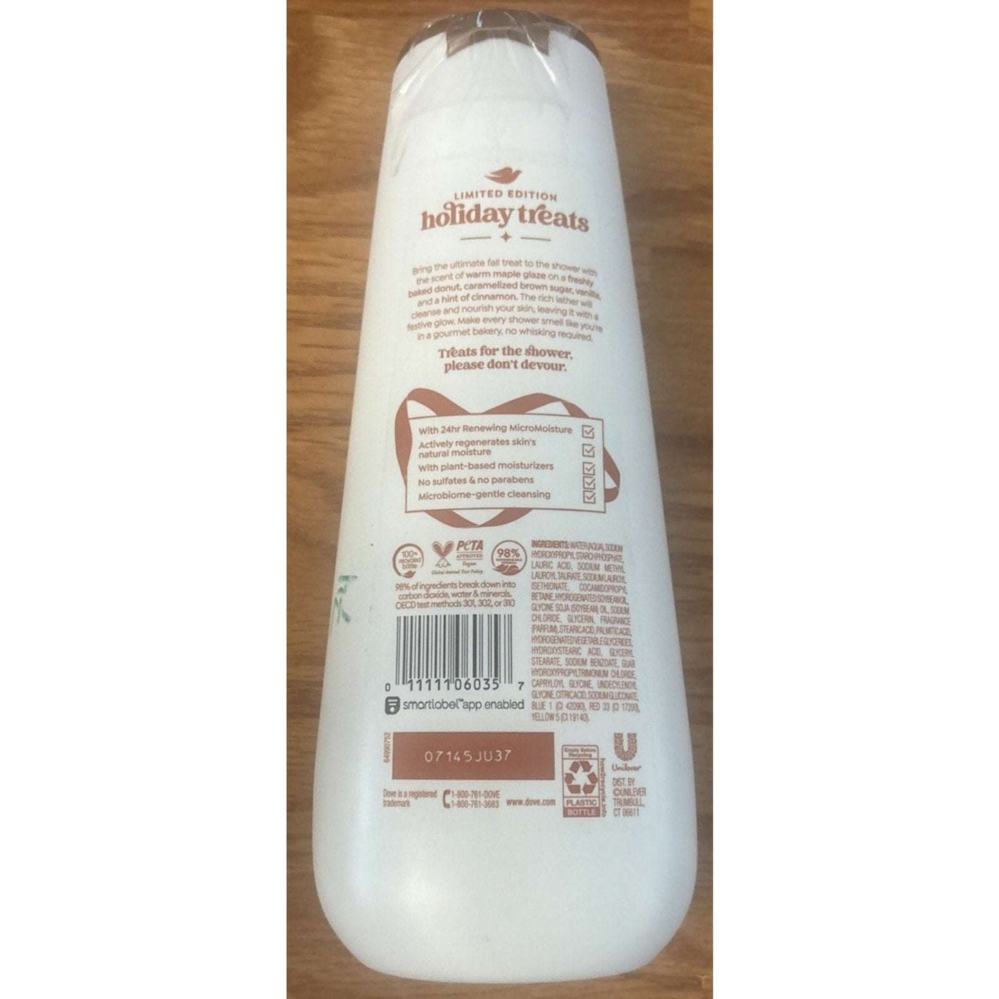 3PC Dove Limited Edition Maple Glazed Donut 1 x Body Wash & 2 x Body Scrub Set