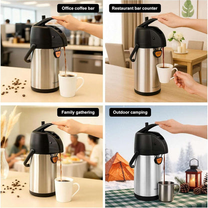3L (102 Oz) Airpot Beverage Dispenser Insulated Coffee Carafe w/ Swivel Base