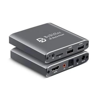 4K HD Digital Media Player TV MP4 Video Player USB Drive/Micro SD Card w/ Remote