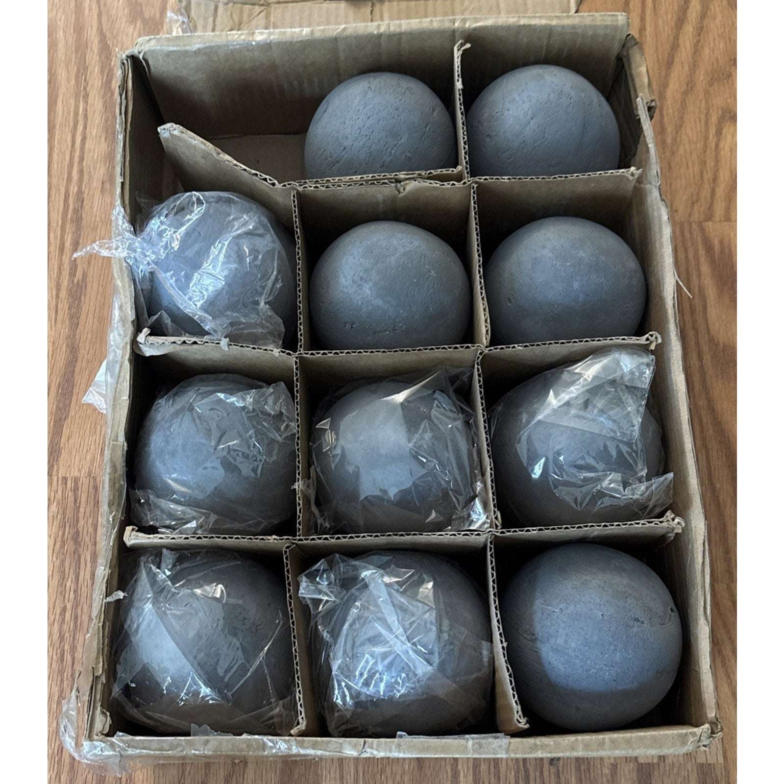11 Pc 4" Gray Ceramic Fire Balls Firepit Spheres Natural & Propane Fireplaces