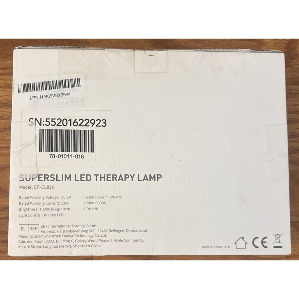 LED Light Therapy Lamp UV-Free 10000 Lux w Memory, Timer & Adjustable Brightness