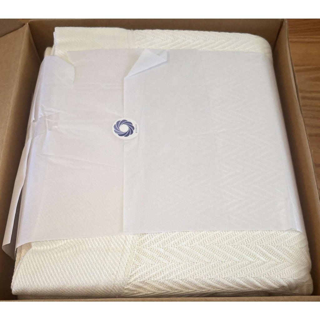 100% Pure Cotton Luxury King Size 108"X90" White Herringbone Blanket MadeinIndia