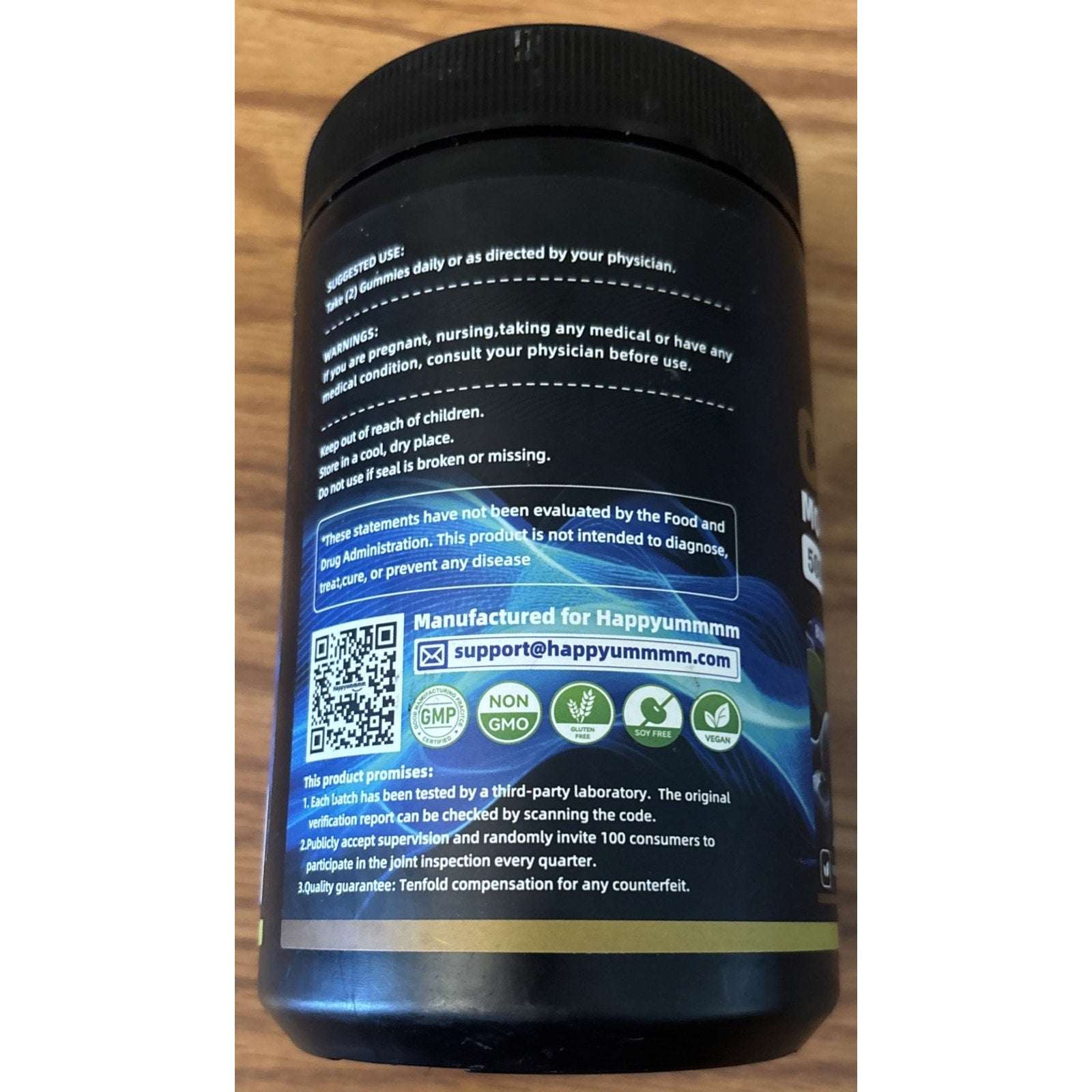 Happyummmm Creatine Monohydrate 5000MG 90 Gummies Blueberry Sugar-Free EXP 11/27