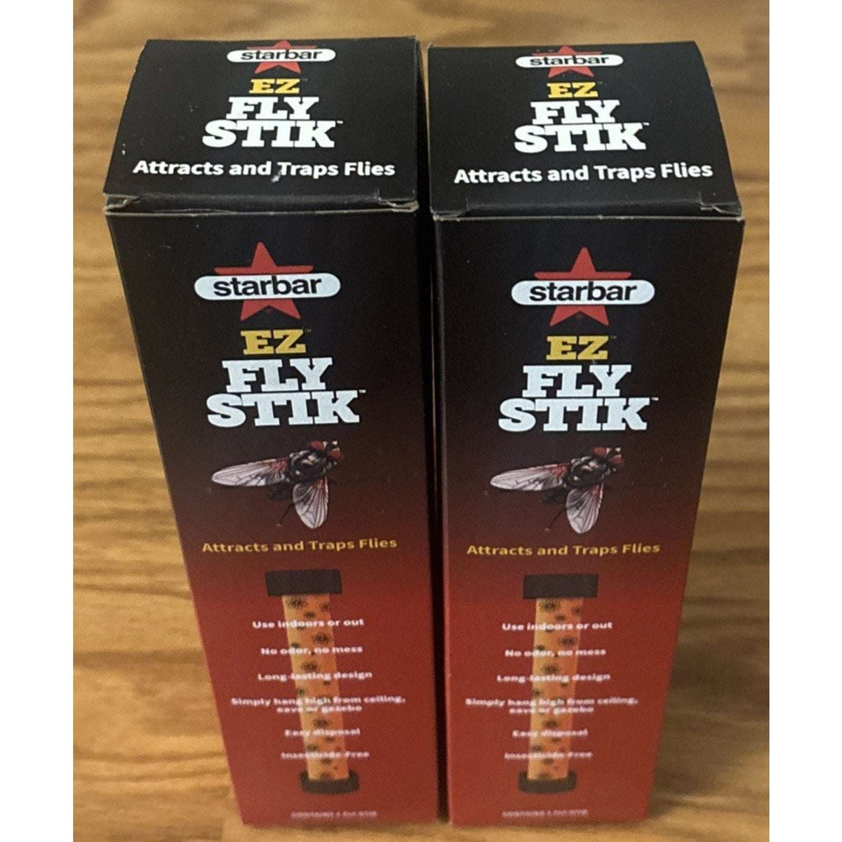 Starbar EZ Fly Stik Odorless Sticky Fly Trap 2-Pack Indoor & Outdoor w/ Hanger