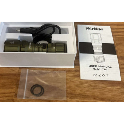 Wurkkos TD07 Led Torch Rechargeable 1300lm Waterproof Tactical Flashlight Olive