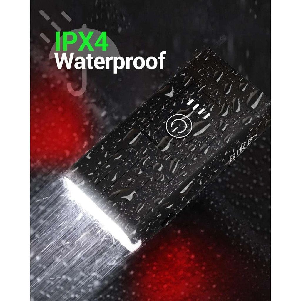 Front & Rear Bike Lights - Shockproof Waterproof 1500lm 6 Modes USB Rechargeable