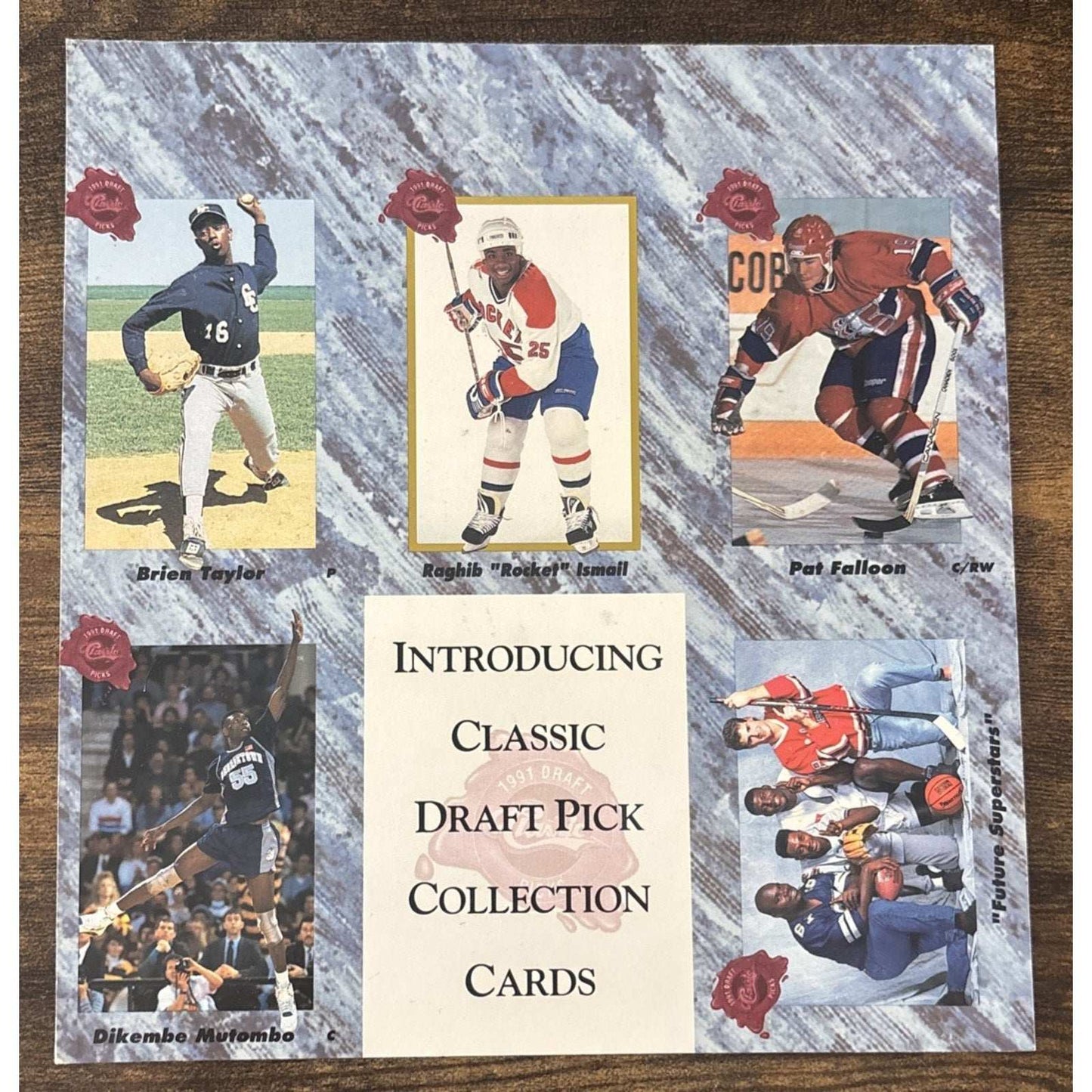 1991 Classic Draft Pick Collection Cards Promo Sheet