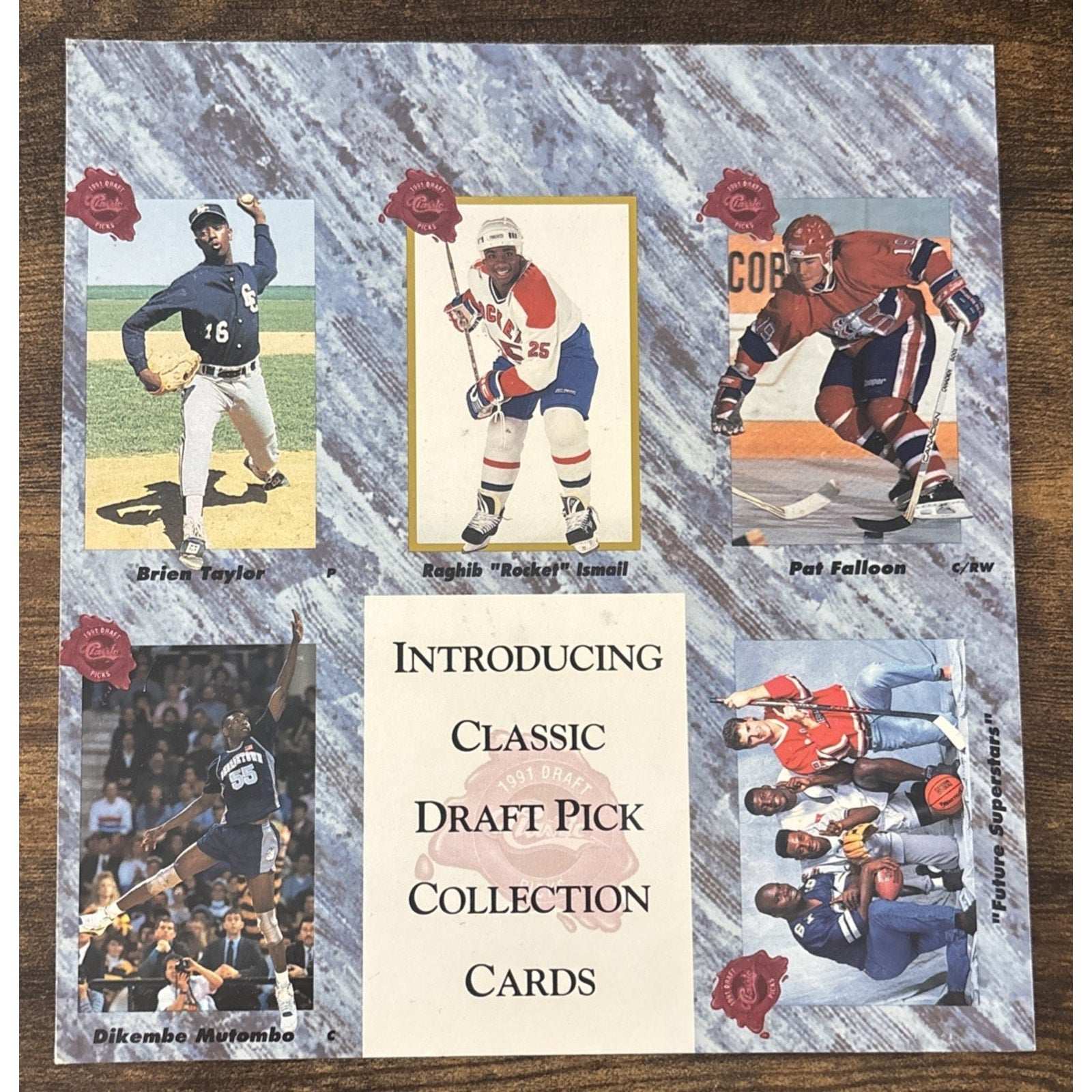 1991 Classic Draft Pick Collection Cards Promo Sheet
