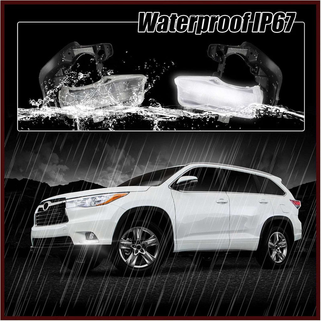 Pair DRL For Toyota Highlander 2014 2015 2016 LED Daytime Running Light Fog Lamp