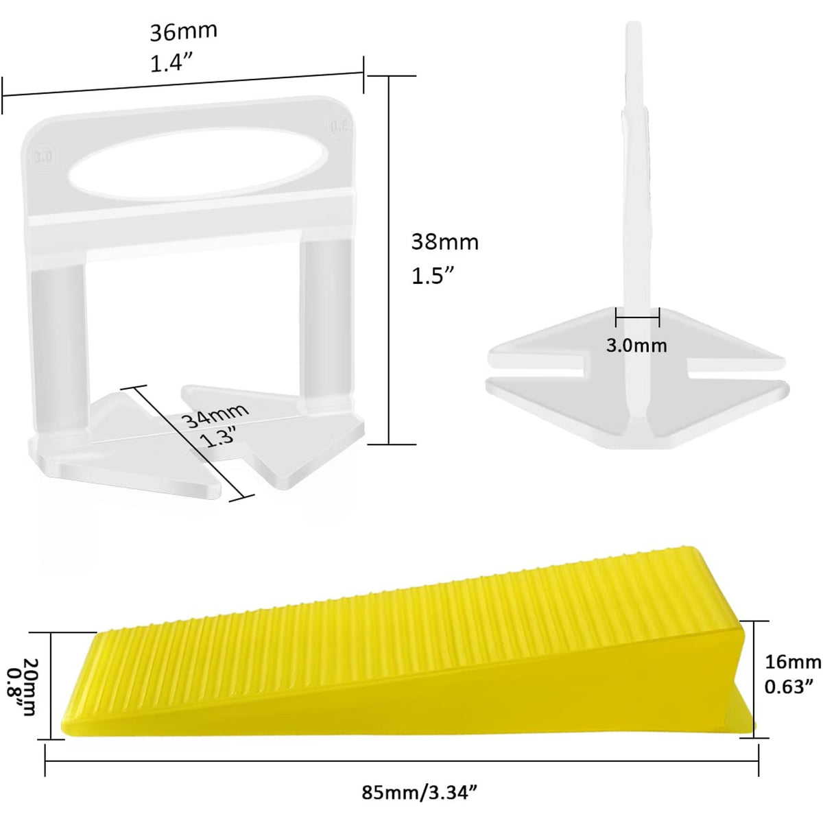 800 Pcs DGSL 1/8" Tile Leveling System with Tile Pliers - 600 Spacers 200 Wedges