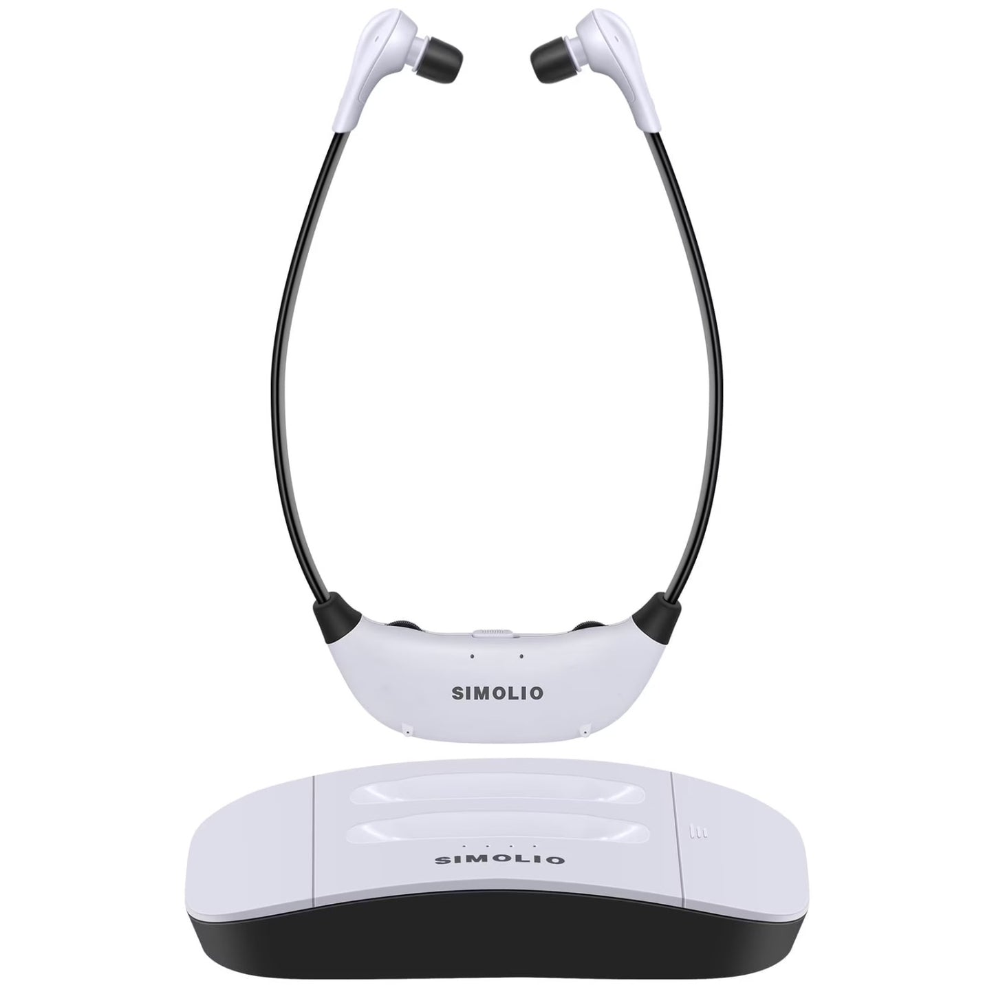 SIMOLIO 2.4GHz Wireless TV Headset for Hearing Impaired SM-823D PRO For Any TV
