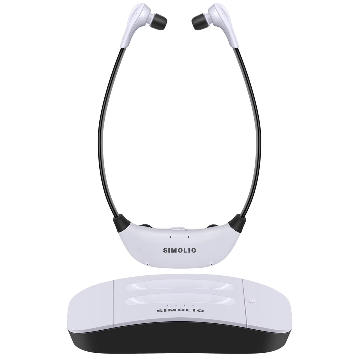 SIMOLIO 2.4GHz Wireless TV Headset for Hearing Impaired SM-823D PRO For Any TV