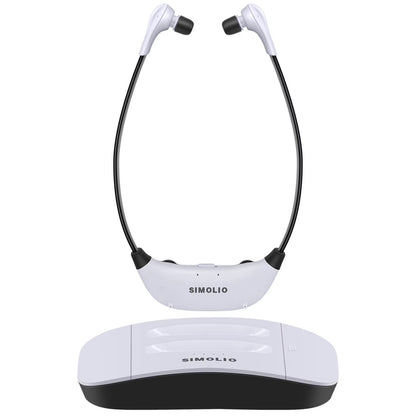 SIMOLIO 2.4GHz Wireless TV Headset for Hearing Impaired SM-823D PRO For Any TV