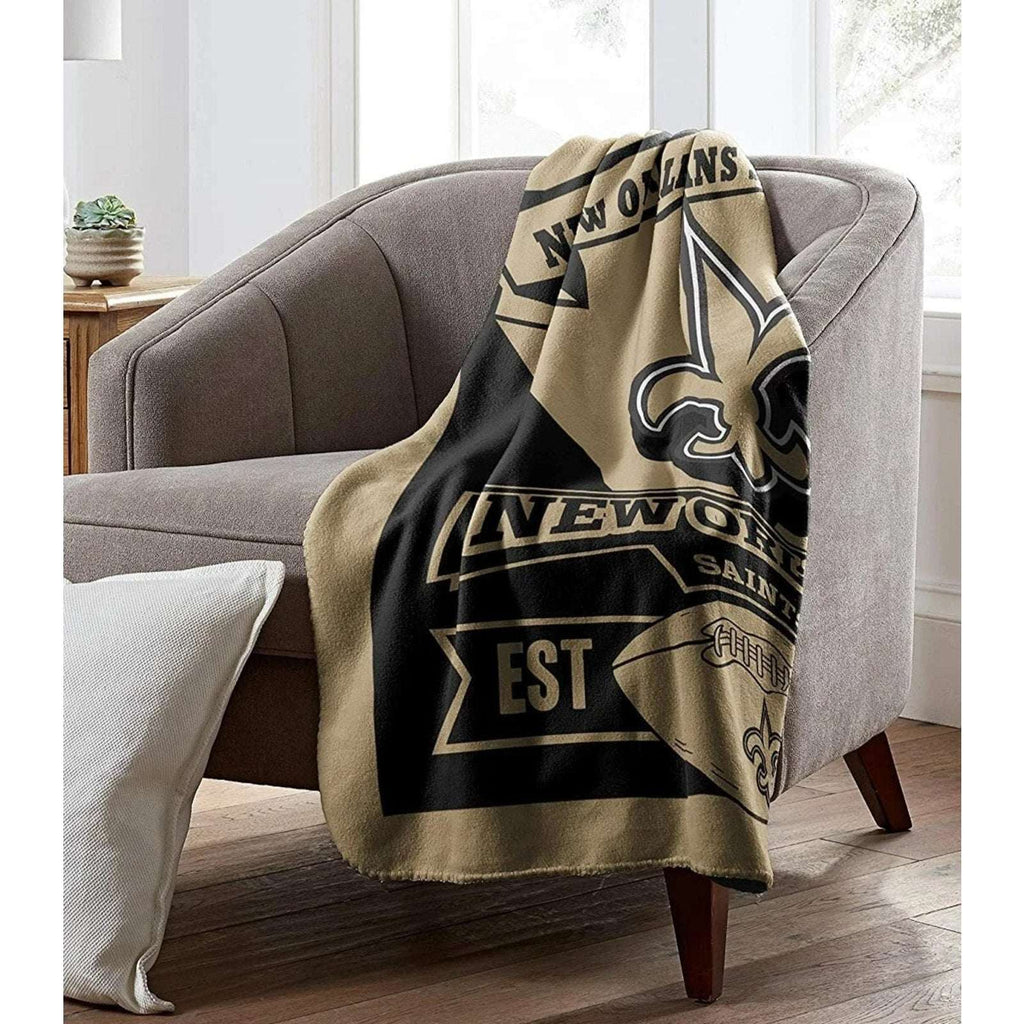 New Orleans Saints Stadium Blanket Fleece Throw Soft Marque NFL Licensed New