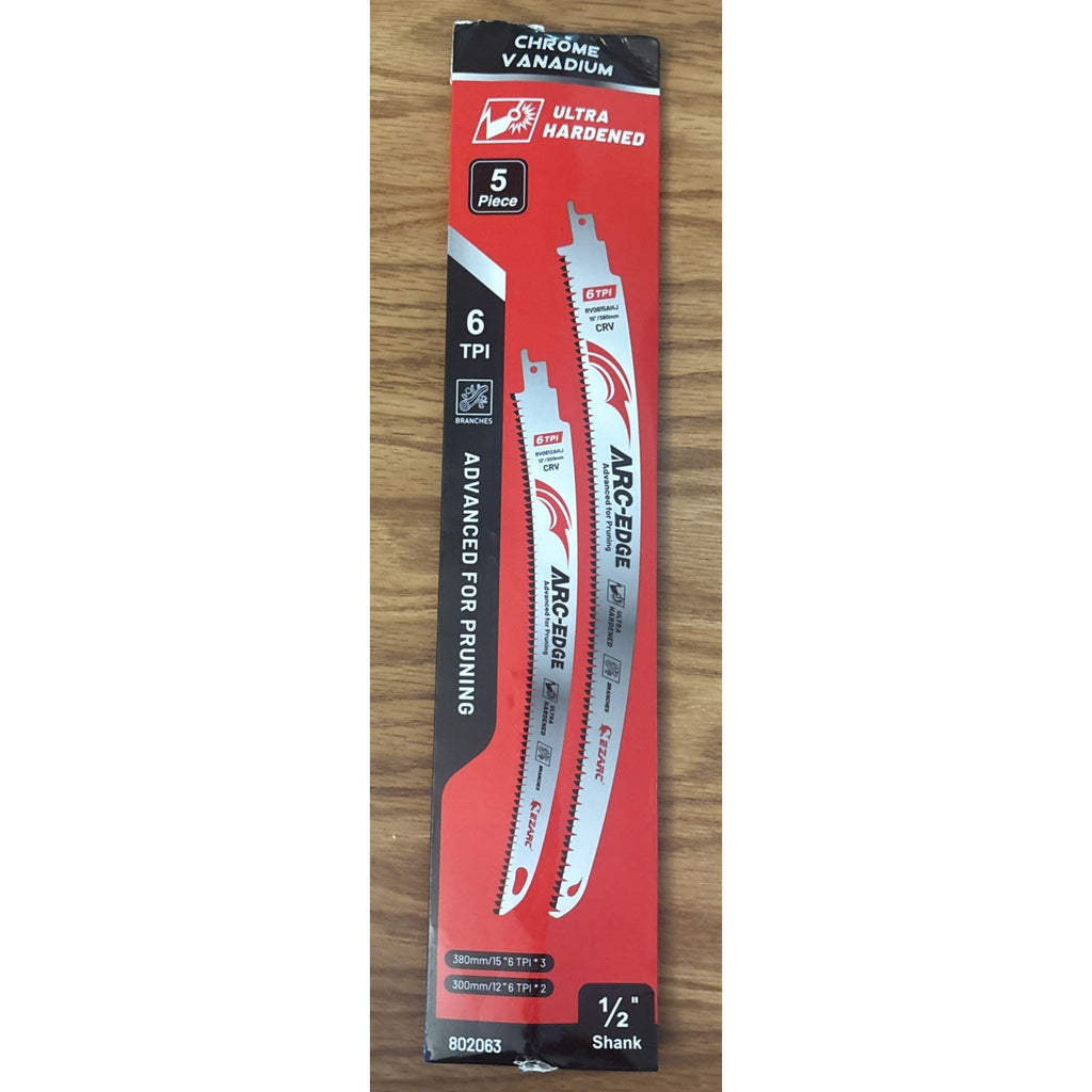 EZARC Japanese Teeth Reciprocating Saw Blade 12" & 15" Set Arc Edge Wood Pruning