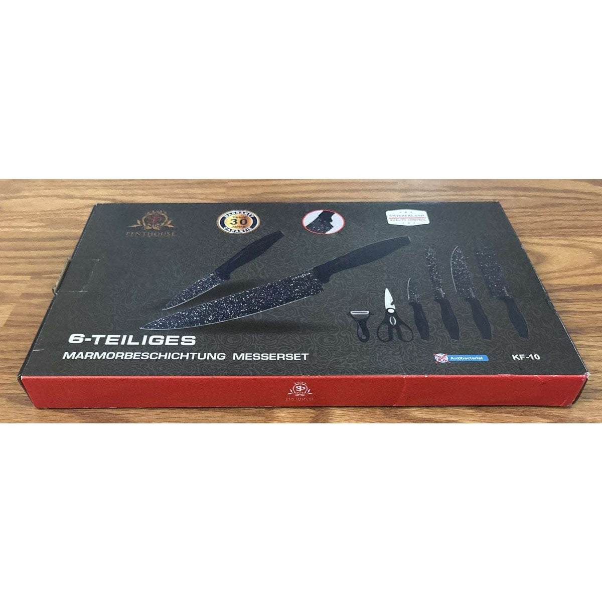 Swiss Culinary Knife Set Penthouse KF-10 Marble Coated Antibacterial 6 Piece Set