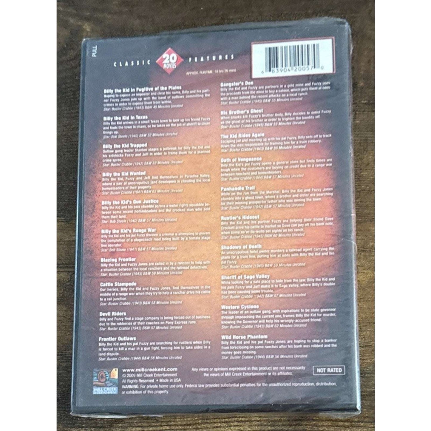 Billy The Kid 20 Movie Pack (DVD, 2009, 4-Disc Set) - New/Sealed