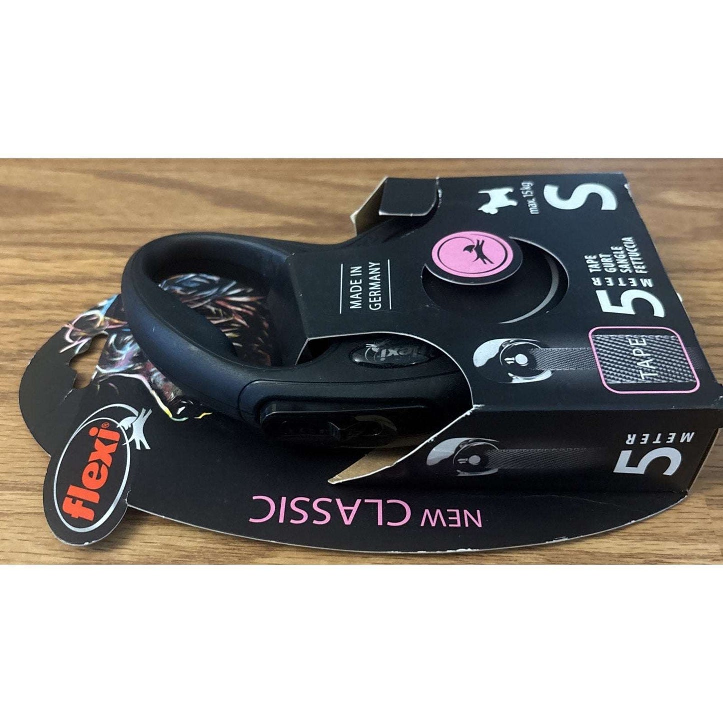 FLEXI New Classic Tape Retractable Dog Leash S Small Black 16ft Up to 33lbs