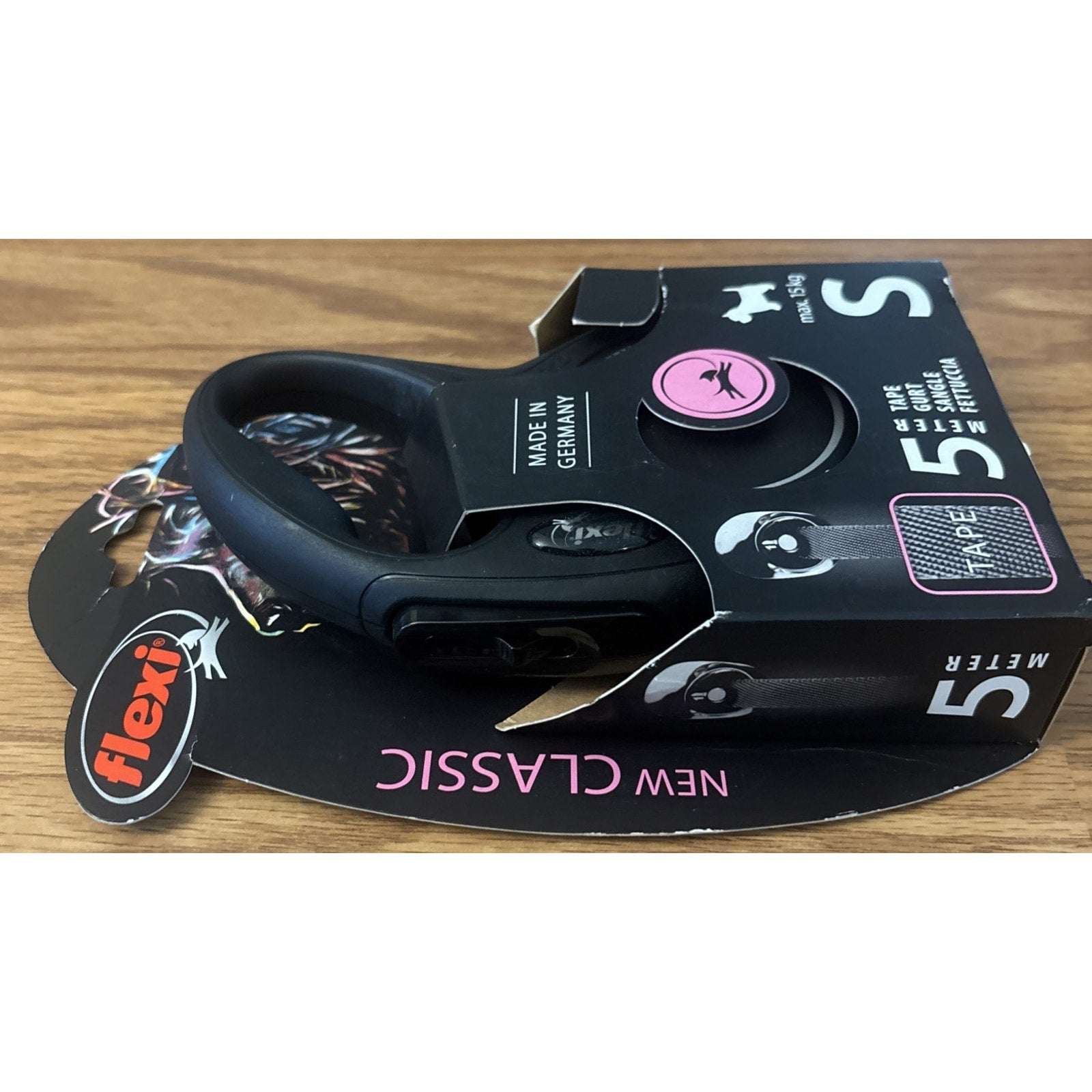 FLEXI New Classic Tape Retractable Dog Leash S Small Black 16ft Up to 33lbs
