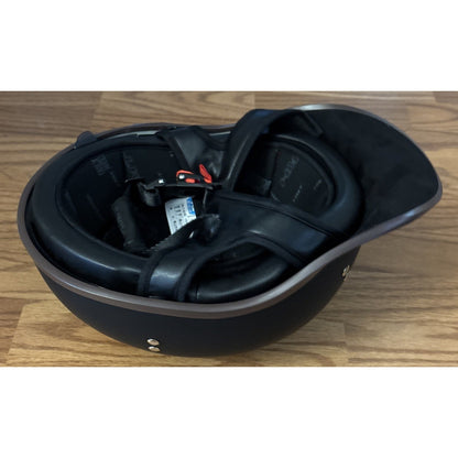 DOT Approved Retro Baseball Cap Motorcycle Vtg German Style Half Face Skull Cap