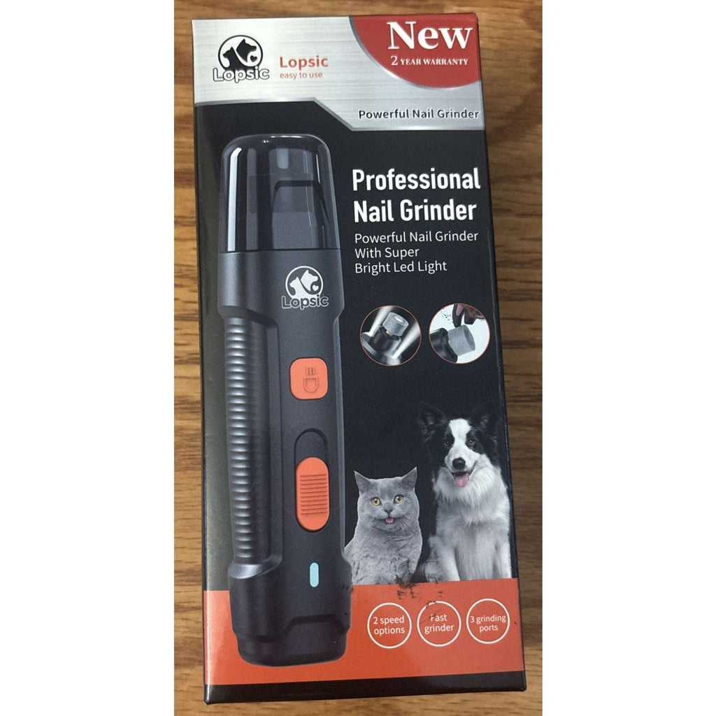 Lopsic Dog Nail Grinder Professional Electric w/ Lights Rechargeable Pet Trimmer