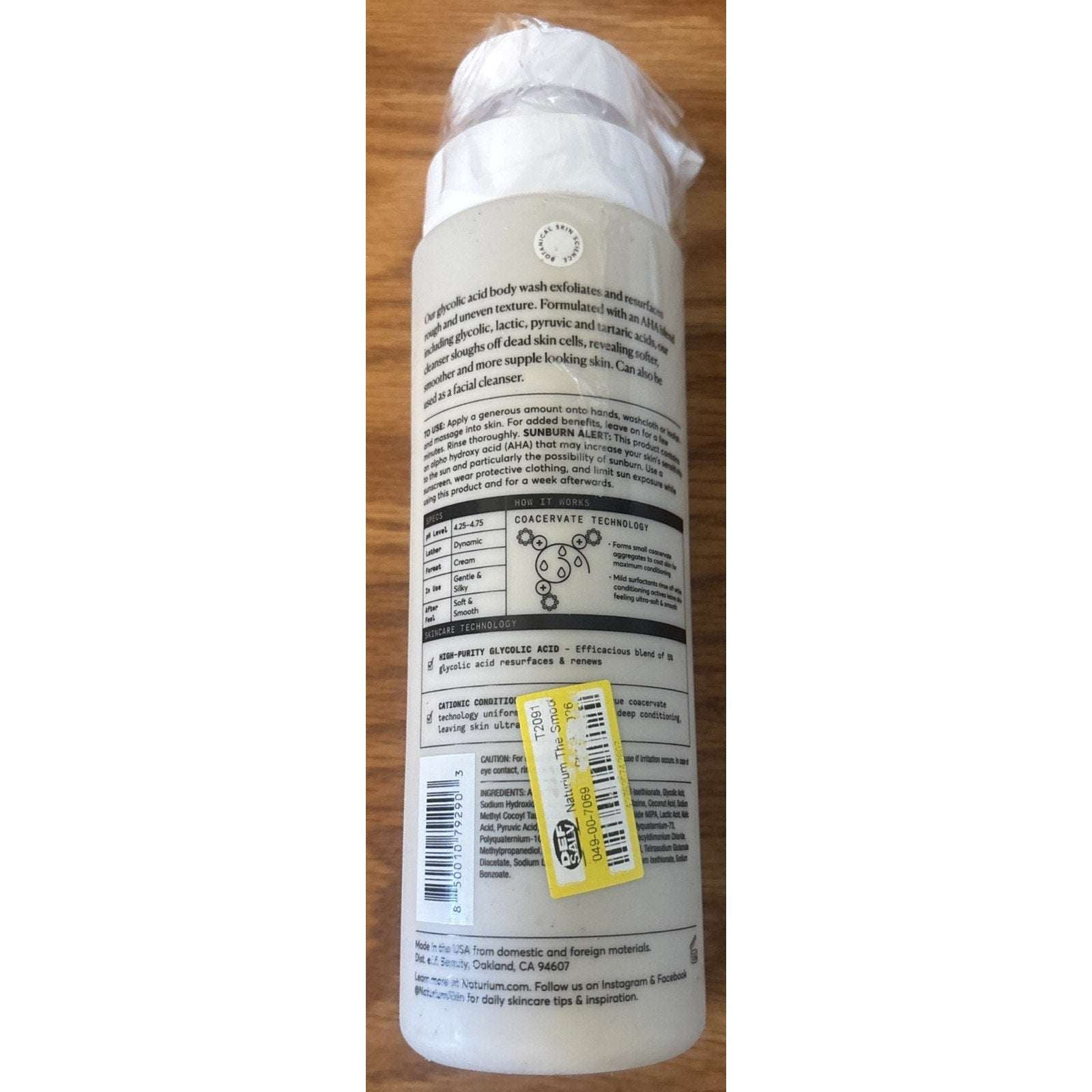 Naturium The Smoother Glycolic Acid Exfoliating Body Wash 16.9oz FREE SHIPPING