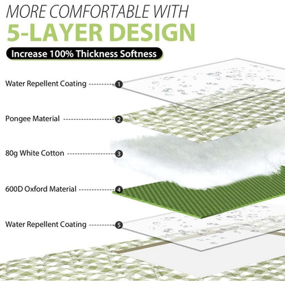 ZAZE XL Waterproof Beach Picnic Outdoor Blanket 80''x80'' 6-8 People Carry Strap