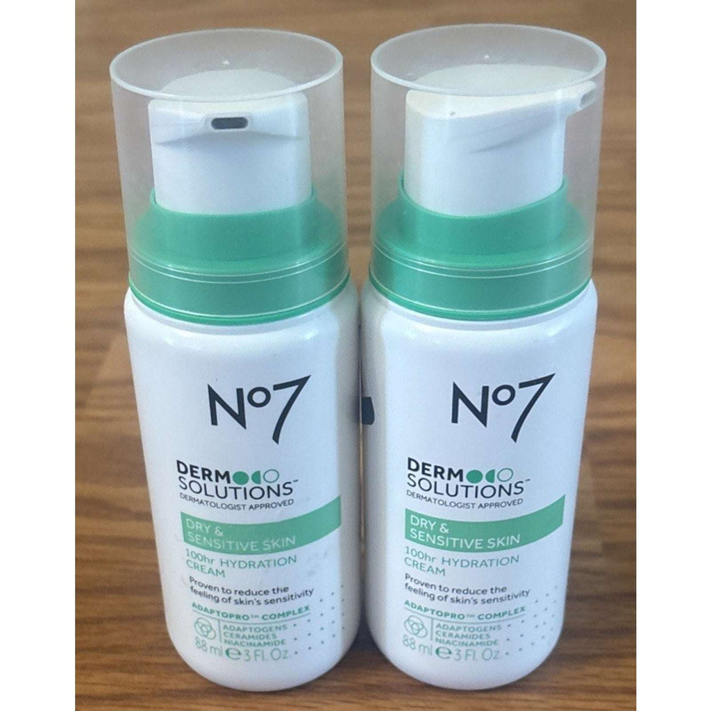 Lot of 2 No 7 Derm Solutions Dry Sensitive Skin 100hr Hydrating Face Moisturizer