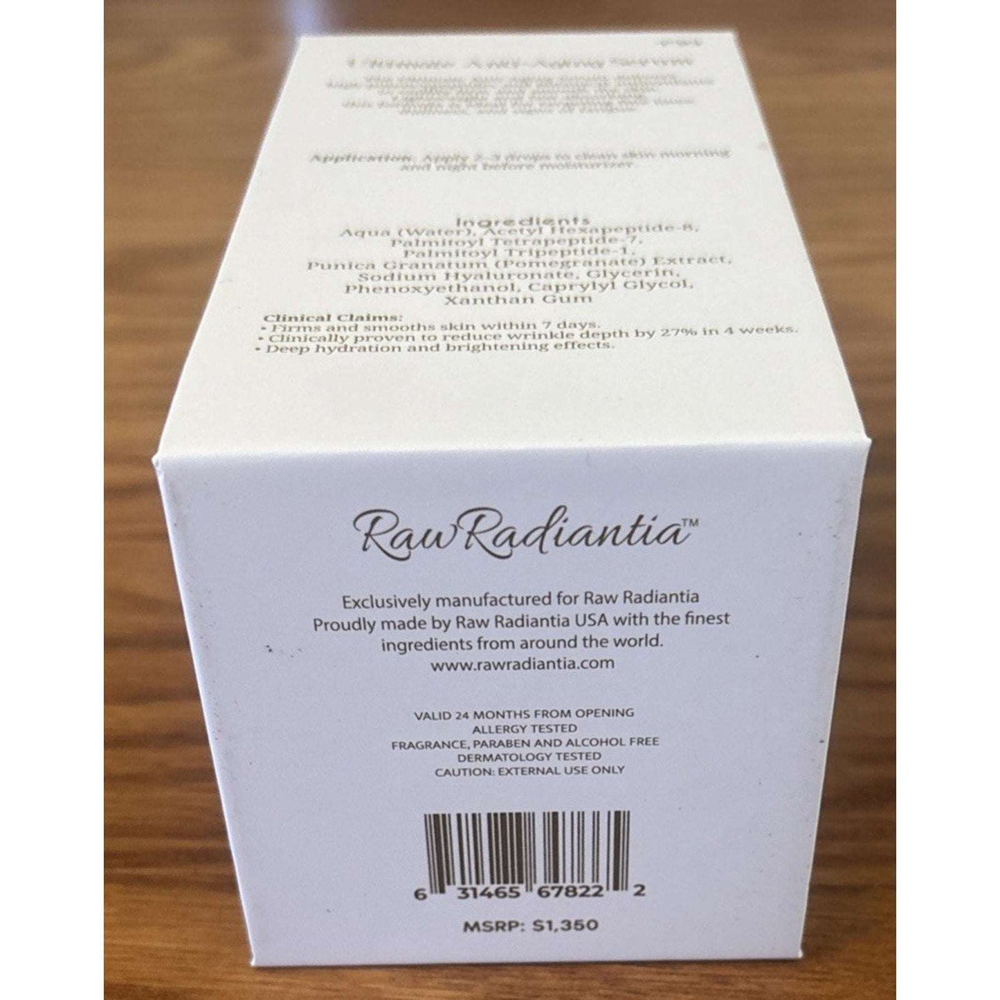 RawRadiantia Ultimate Anti-Aging Serum Hyaluronic Acid + Peptides + Pomegranate