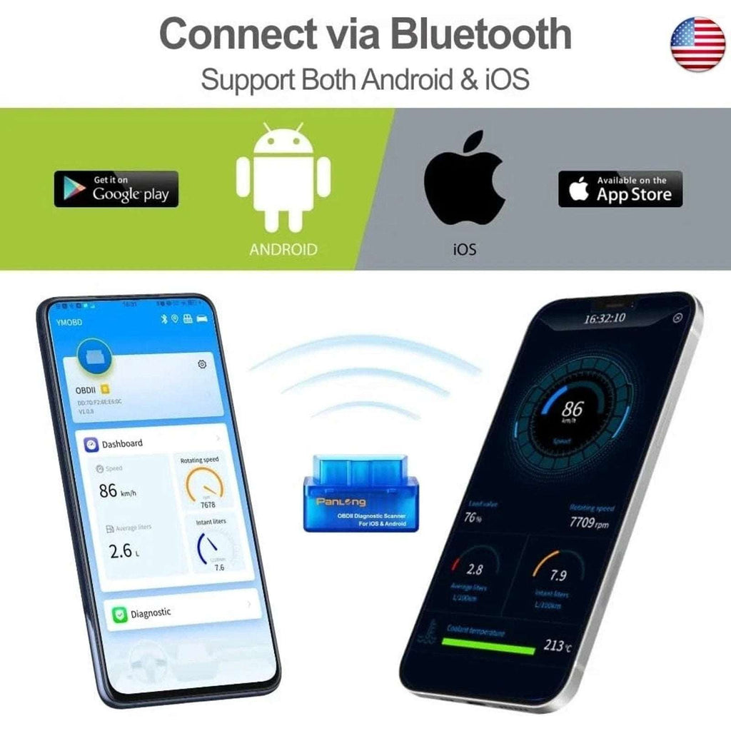 Panlong OBD2 Scanner Bluetooth iPhone iOS Android WindowsOBDII Car Diagnostic