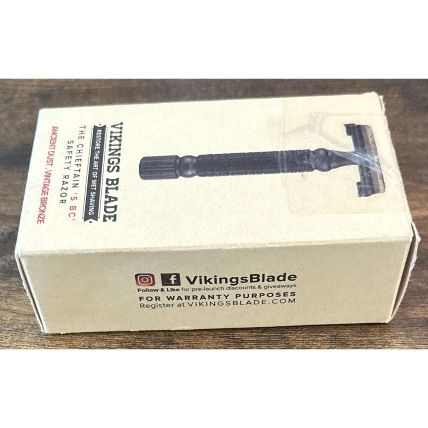 Vikings Blade The CHIEFTAIN 5 BC Safety Razor Ancient Dust Vintage Bronze Kit