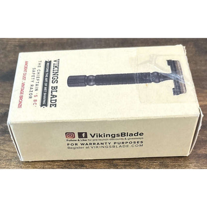 Vikings Blade The CHIEFTAIN 5 BC Safety Razor Ancient Dust Vintage Bronze Kit