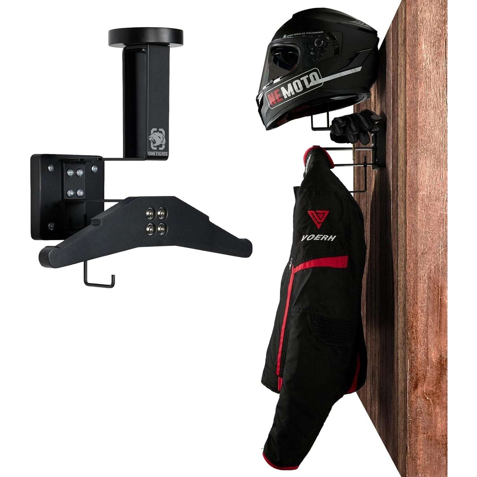 OneTigris Tactical Gear Motorcycle Helmet Jacket Wall Mount Rack Football Hockey