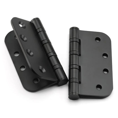 3Pk Stainless Steel Black Ball Bearing 4'' with 5/8'' Radius Corners Door Hinge