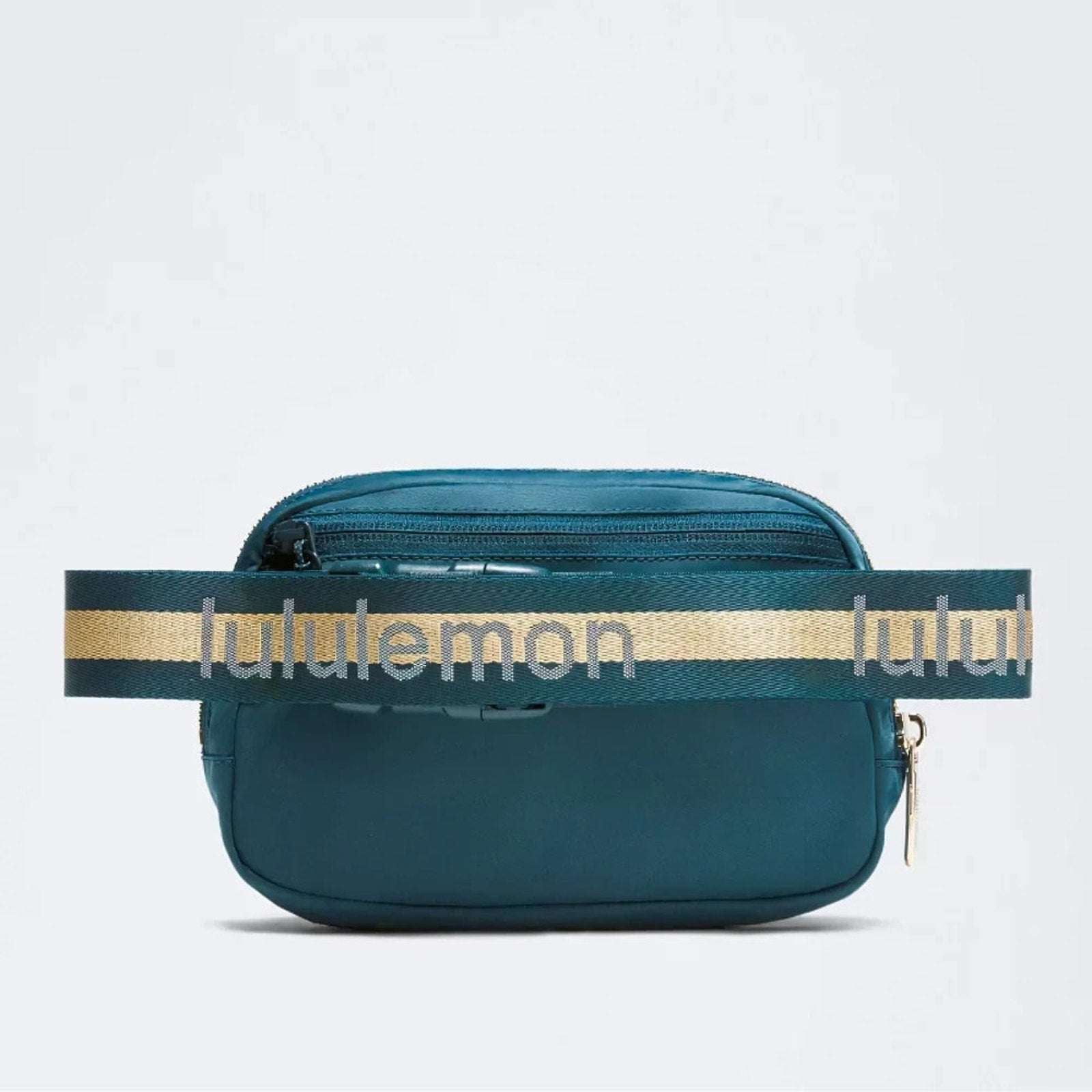 NWT Lululemon Everywhere Belt Bag 1L Teal/Gold Wordmark Crossbody Waist Pack