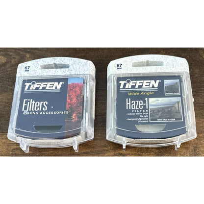 2-Pc Tiffen 67mm CIRCULAR POLARIZER Filter Circ C-Pol & Haze-1 Wide Angle Filter