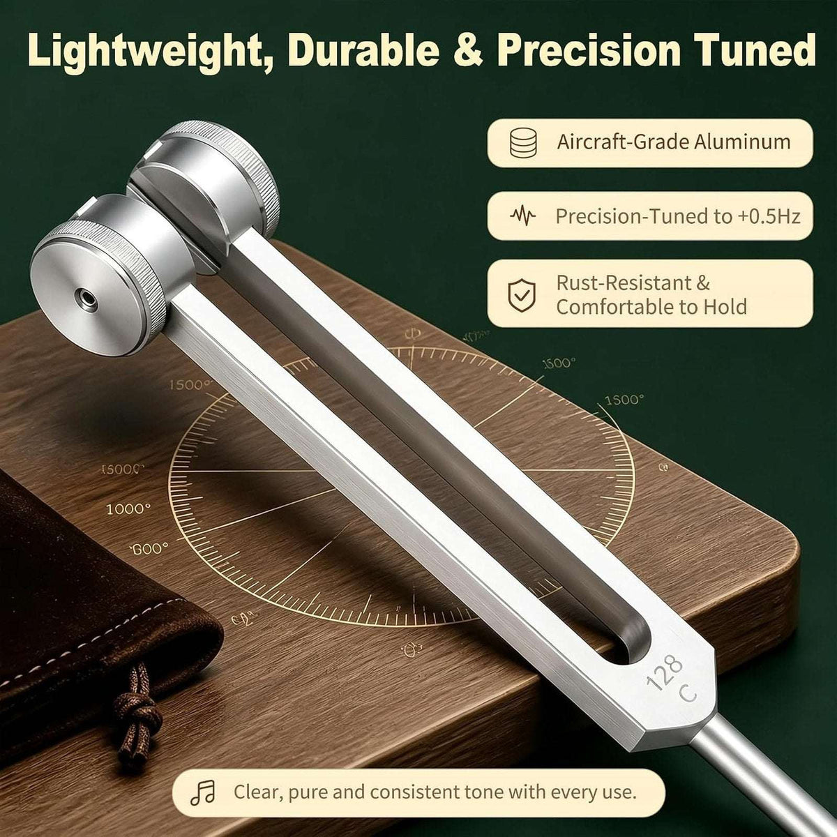 Tuning Fork Set 128Hz 136.1Hz 256Hz 384Hz Pure, Consistent, Weighted/Unweighted
