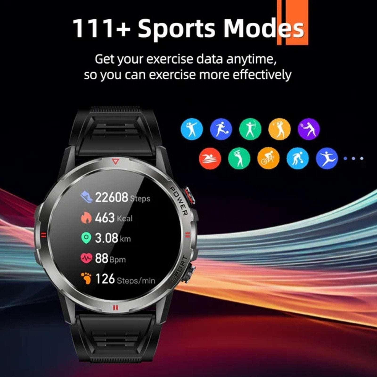 Weofly Explorer Navy 1.43" AMOLED Display Bluetooth Call Waterproof Sport Watch